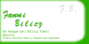 fanni bilicz business card